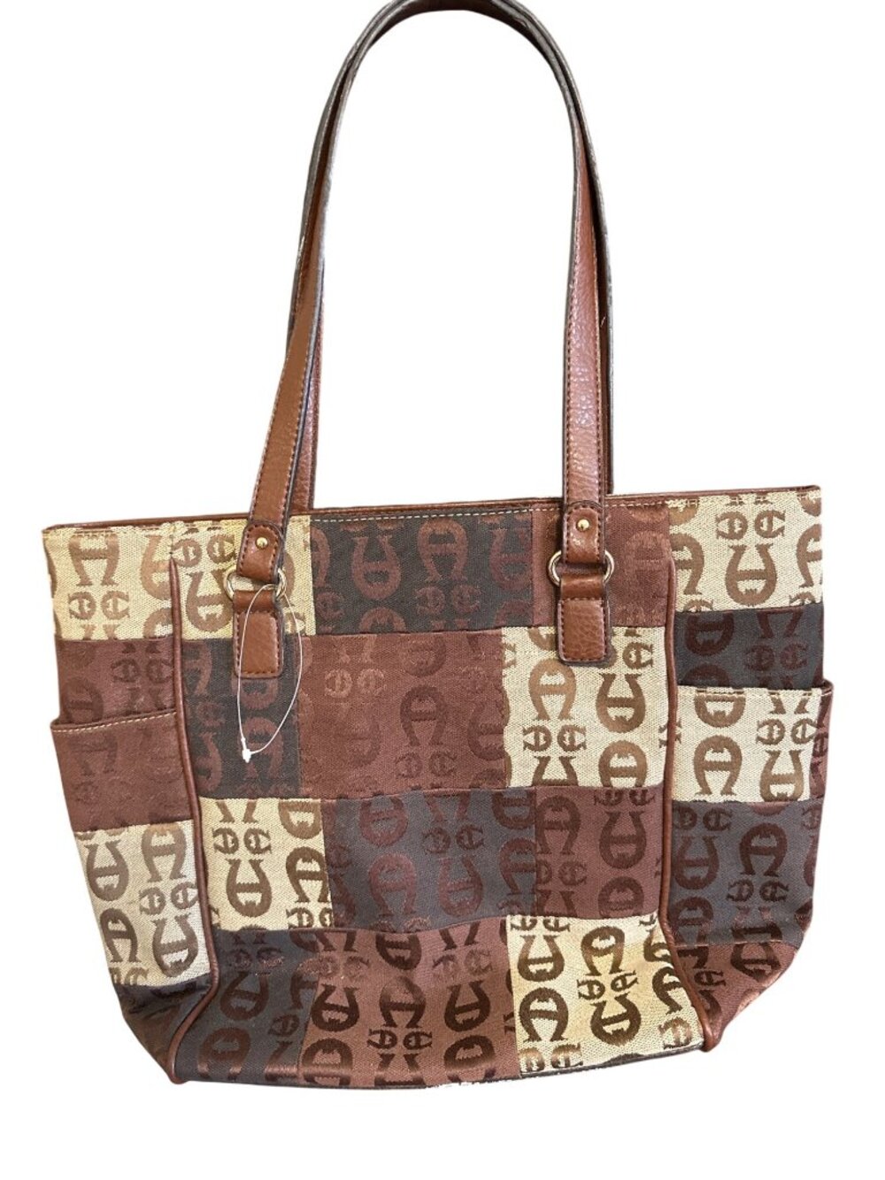 Etienne Aigner Tote In A Box Collection Multicolor Canvas & Faux Leather Handbag - Picture 2 of 5